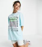 Collusion Enjoy Floral Graphic T-shirt In Blue-blues