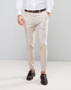Asos Wedding Skinny Suit Pant In Stretch Cotton In Putty - Gray