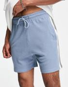 New Look Waffle Shorts In Blue - Part Of A Set-blues