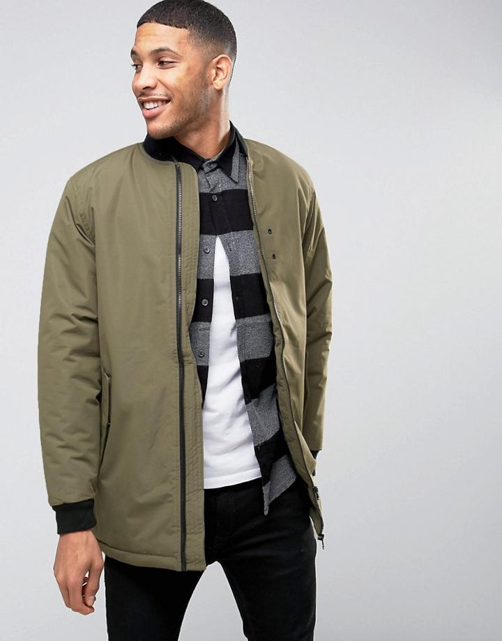 D-struct Longline Bomber Jacket - Green