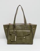 Dune Winged Structured Tote Bag - Green