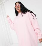 Collusion Plus Exclusive Sweatshirt Dress In Pink