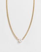 Designb Necklace With Tiny Pearl In Gold Tone