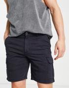 New Look Slim Fit Cargo Shorts In Navy