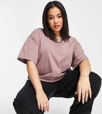Asos Design Curve Ultimate Oversized T-shirt In Fawn-brown