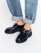 Asos Magnetic Monk Flat Shoes - Navy