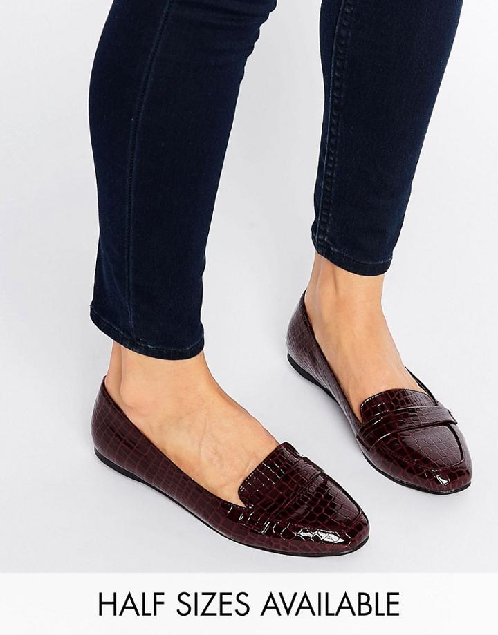 Asos Lizzy Ballet Loafer Flats - Red