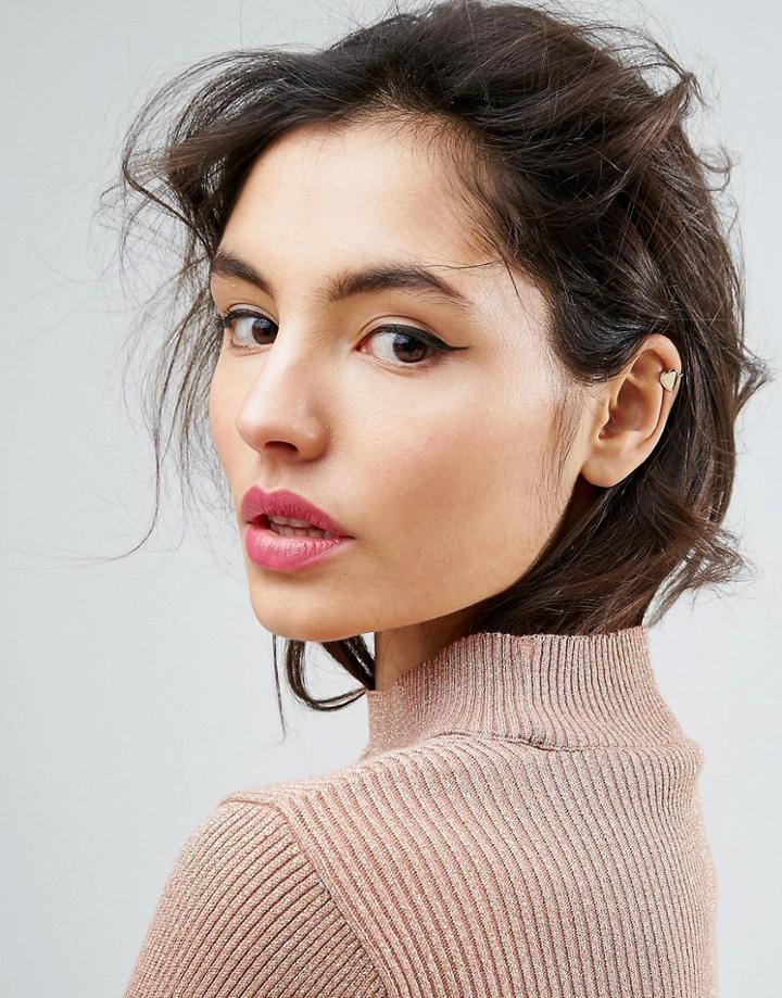 Asos Smooth Heart Ear Cuff - Gold