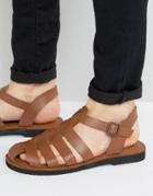Kg By Kurt Geiger Strap Sandals In Tan Leather - Tan