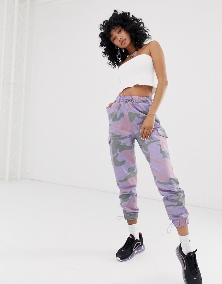 Asos Design Jogger In Pastel Camo Print - Multi