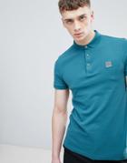 Boss Passenger Box Logo Polo Shirt In Dark Green - Green