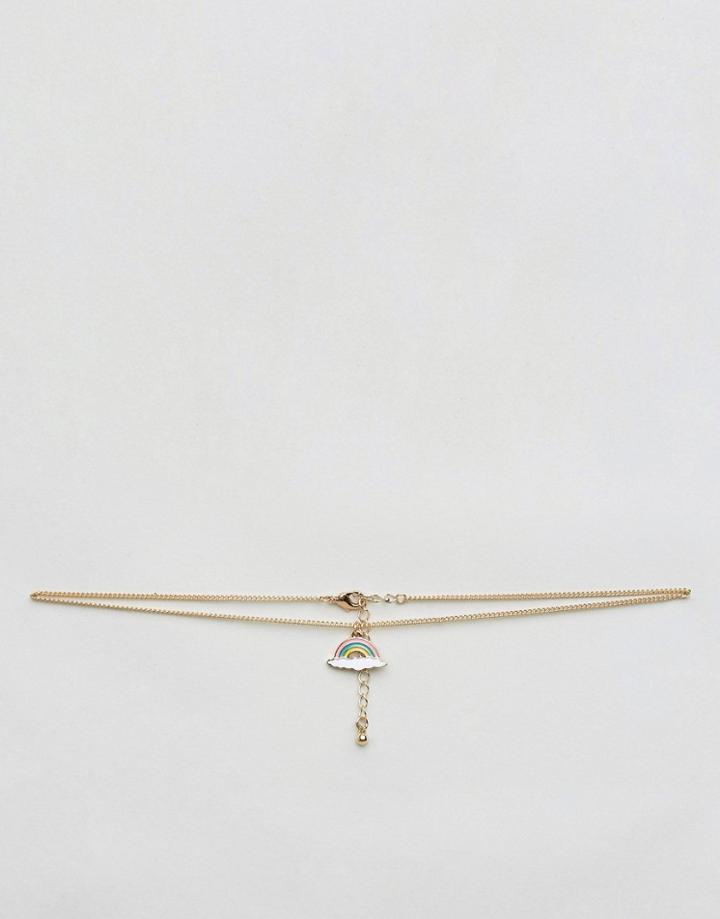 Asos Rainbow Charm Necklace - Multi