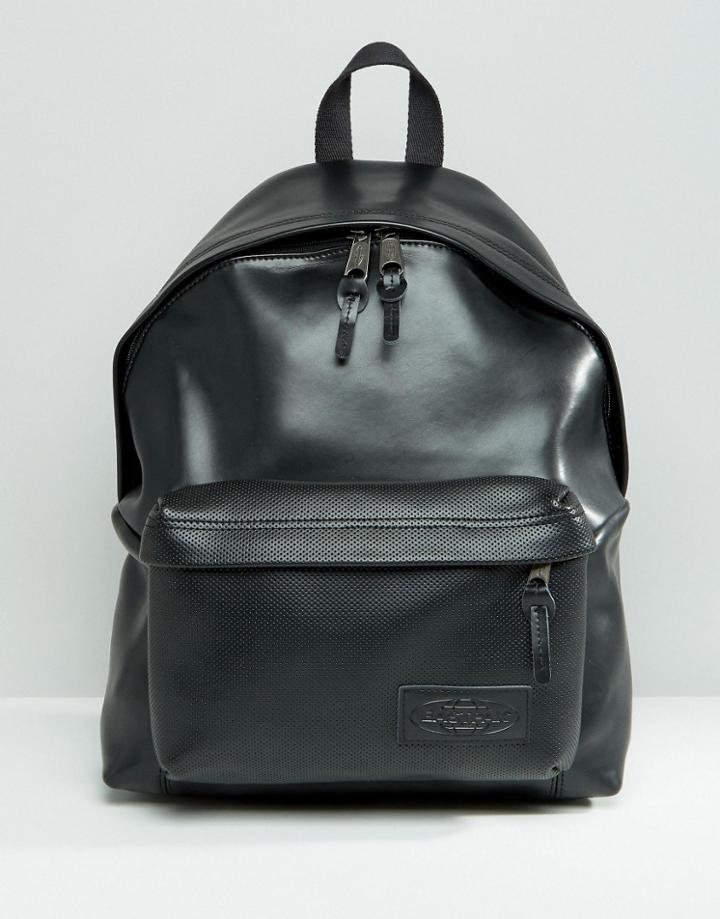 Eastpak Leather Perforated Pocket Backpack - Black