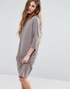 Minimum 3/4 Sleeve Shift Dress - Gray