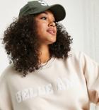 In The Style Plus X Lorna Luxe Motif Sweatshirt In Stone-neutral