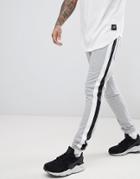 Sixth June Skinny Joggers In Gray With Side Stripe - Gray