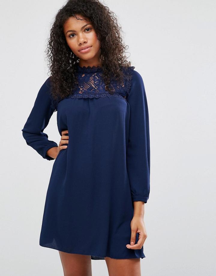 Brave Soul Lace Dress - Navy