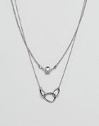 Designb Ball & Loop Necklaces In 2 Pack Exclusive To Asos - Silver