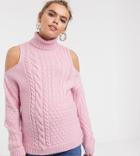 Asos Design Maternity Cold Shoulder Cable Sweater