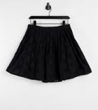 Asos Design Tall Mini Pleated Tennis Skirt In Broderie In Black