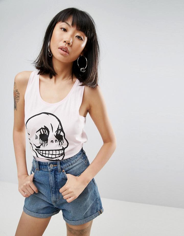 Cheap Monday Corpse Skull Fling Tank - Pink