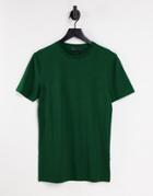 Asos Design Muscle Fit T-shirt With Crew Neck In Dark Green