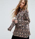Reclaimed Vintage Flare Sleeve Shirt In Silky Animal Print
