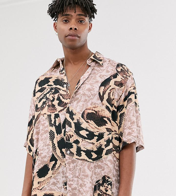 Heart & Dagger Oversized Snake Print Shirt