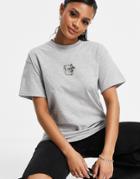 New Love Club Oversized T-shirt With Embroidered Koala In Gray-grey