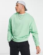 Asos Design Oversized Sweatshirt In Washed Green