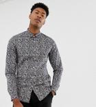 Asos Design Tall Regular Fit Smart Floral Shirt-multi