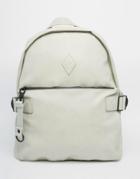 Dark Future Backpack With Front Pocket In Faux Nubuck - Gray