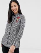 Influence Gingham Shirt With Embroidery-multi