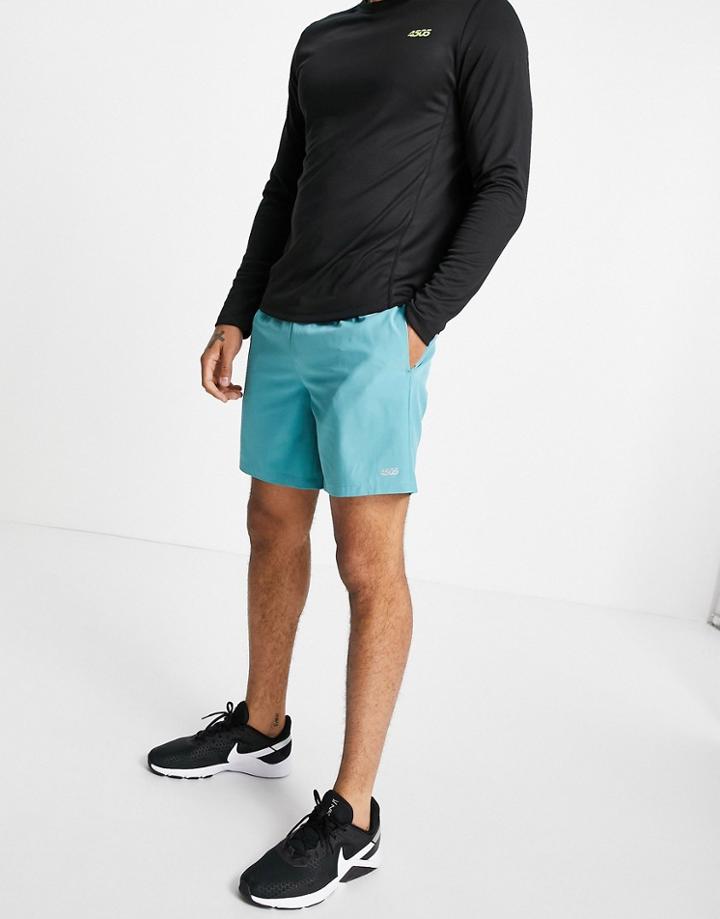 Asos 4505 Icon Training Shorts With Quick Dry In Turquoise-blues
