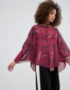 Qed London Butterfly Print Tunic - Red