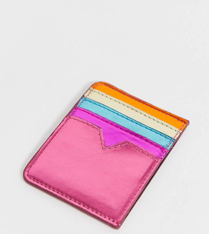 Skinnydip Metallic Rainbow Card Holder - Multi