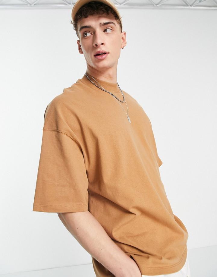 Topman Extreme Oversized T-shirt In Brown