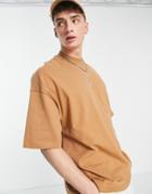 Topman Extreme Oversized T-shirt In Brown