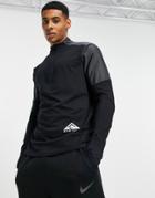 Nike Trail Running Element Half Zip Top In Black