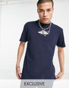 Reclaimed Vintage Inspired T-shirt With Ufo Graphic In Navy