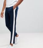 Selected Homme Tall Tapered Pants With Stripe - Navy
