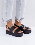 Asos Flaunt Chunky Flat Sandals - Black