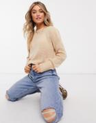 Jdy Sweater With Balloon Sleeves In Beige-neutral