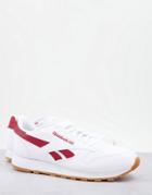 Reebok Classic Leather Trainers In White And Red - White