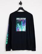 Hollister Long Sleeve T-shirt In Black With Backprint