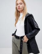 Herschel Classic Hooded Waterproof Jacket In Black - Black