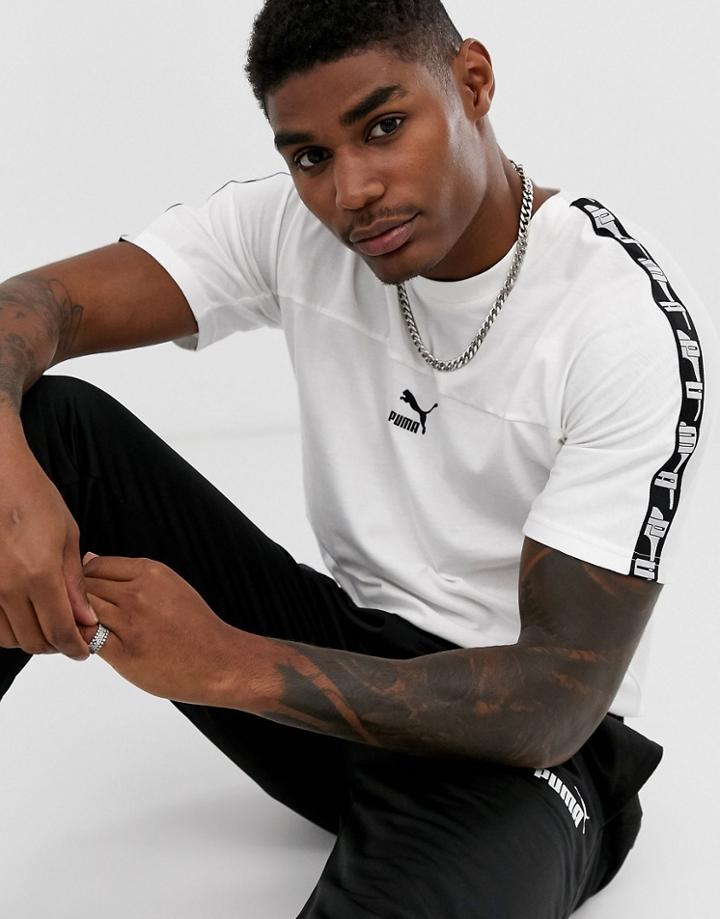 Puma Xtg Taping Tee In Boxy Fit White
