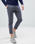 Selected Homme Slim Fit Pants In Chambray Cotton - Navy