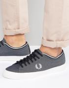 Fred Perry Kendrick Tipped Cuff Chambray Sneakers - Navy