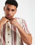 Farah Laredo Stripe Short Sleeve Shirt-neutral